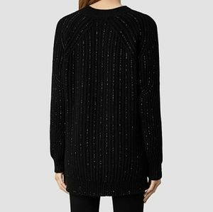 All Saints Lovise Embellished Bead Sweater Small